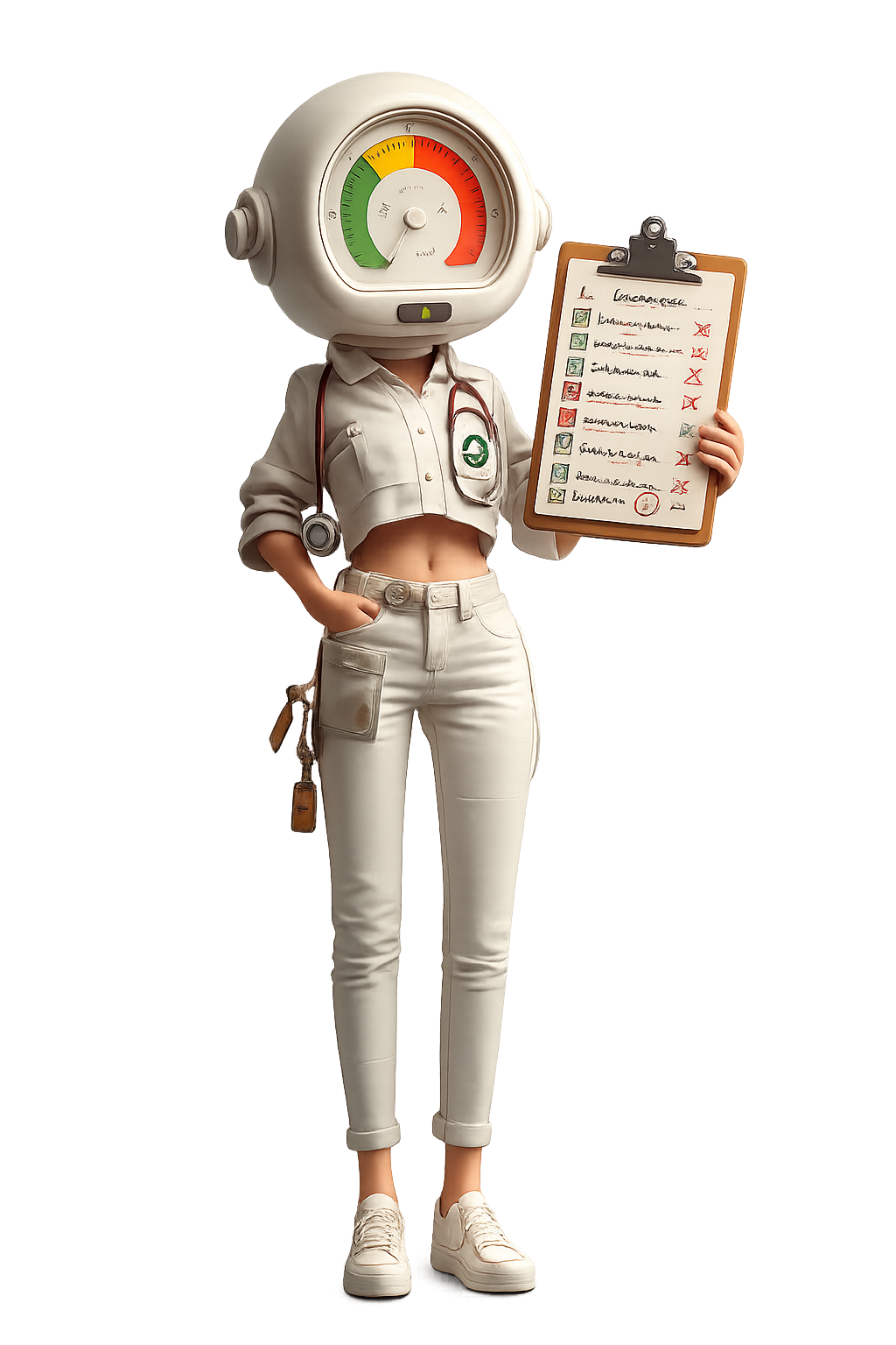 The Triage mascot, holding up a clipboard of findings